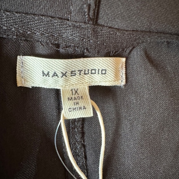 *MAX STUDIO* Plus Black Long Sleeve Open-Front Sweater Jacket Size 1X NWT - Picture 6 of 9